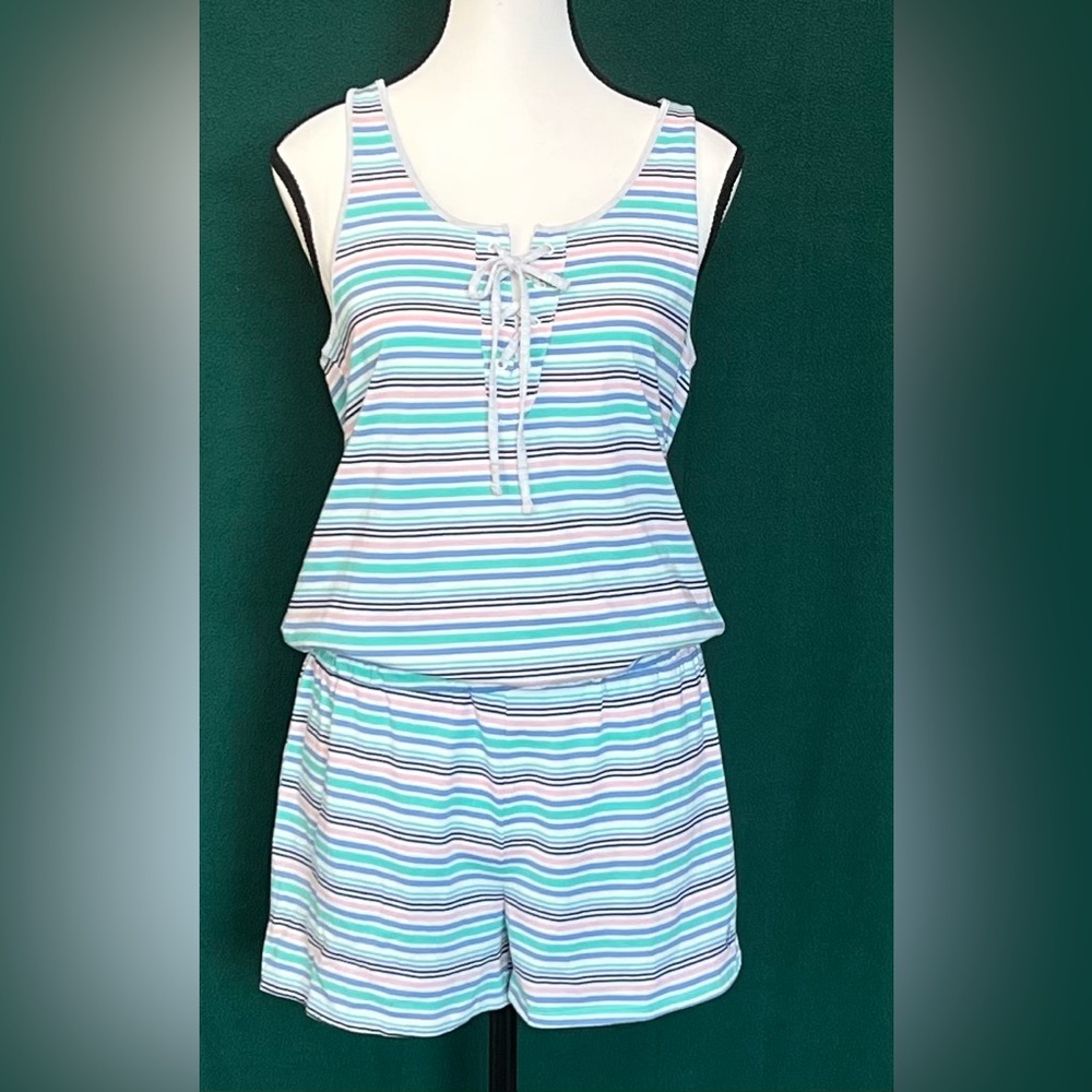 NWT Tommy Hilfiger - Pastel Striped Romper - Size Small‎